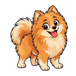 Ilustração de Spitz Alemão e Lulu da Pomerânia